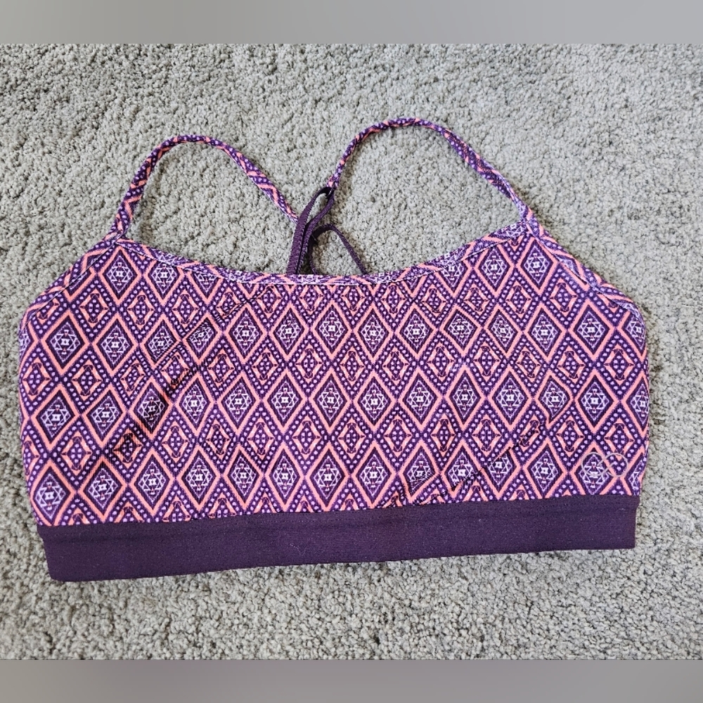 Like New Calia Purple Geometric Sports Bra
